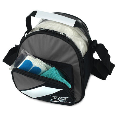 Tenth Frame Deluxe Add-On - 1 Ball Add-On Bowling Bag (Grey - Accessory Pocket)