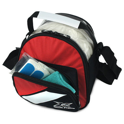 Tenth Frame Deluxe Add-On - 1 Ball Add-On Bowling Bag (Red - Accessory Pocket)