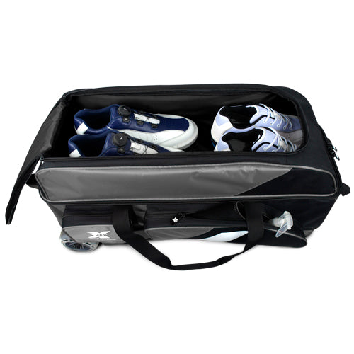 Tenth Frame Deluxe Triple - 3 Ball Roller Bowling Bag (Grey - Shoe Compartment)