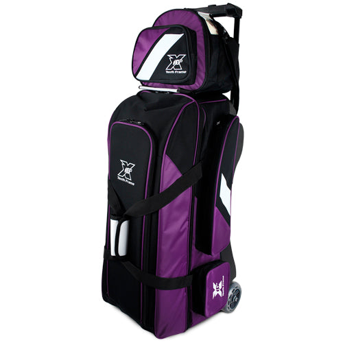 Tenth Frame Deluxe Triple Bundle - 3 Ball Roller with a 1 Ball Add-On Bowling Bag (Purple)