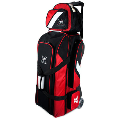 Tenth Frame Deluxe Triple Bundle - 3 Ball Roller with a 1 Ball Add-On Bowling Bag (Red)