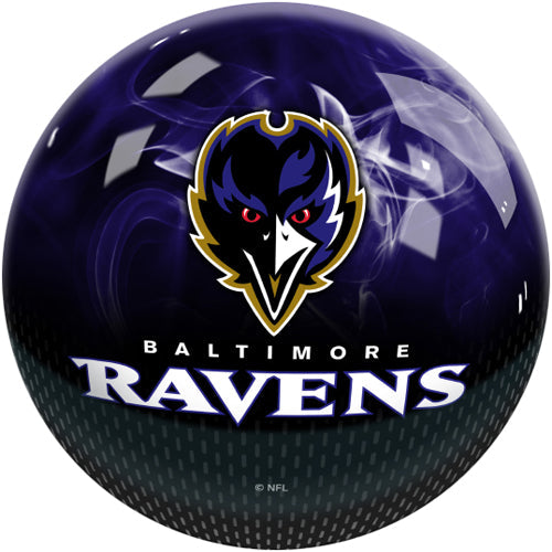 On The Ball NFL On Fire Bowling Ball - Baltimore Ravens