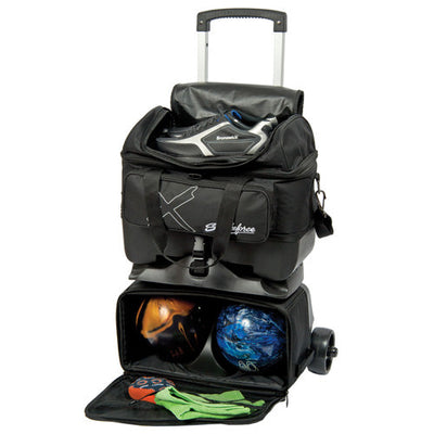KR Strikeforce Hybrid X - 4 Ball Roller Bowling Bag (Black - Lower Ball Compartment)