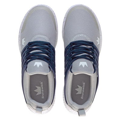 Brunswick Avalanche - Men's Athletic Bowling Shoes (Grey / Navy - Top)