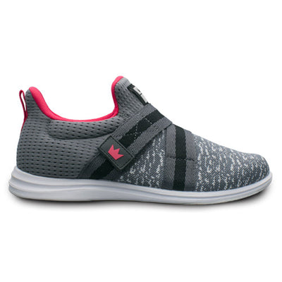 Brunswick Versa - Women's Athletic Bowling Shoes (Grey / Pink - Side)