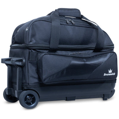 Brunswick Zone Double Roller - 2 Ball Roller Bowling Bag (Black - Wheels)