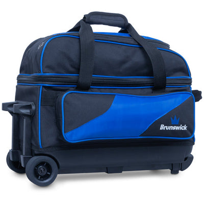 Brunswick Zone Double Roller - 2 Ball Roller Bowling Bag (Blue - Wheels)
