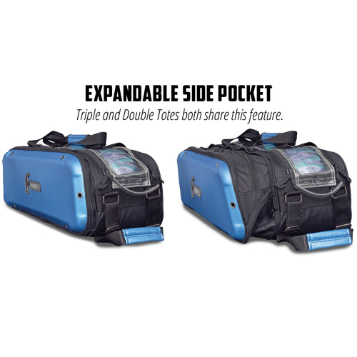 Hammer Carbon Shield Double Tote with Pouch - 2 Ball Tote Plus Bowling Bag (Blue)