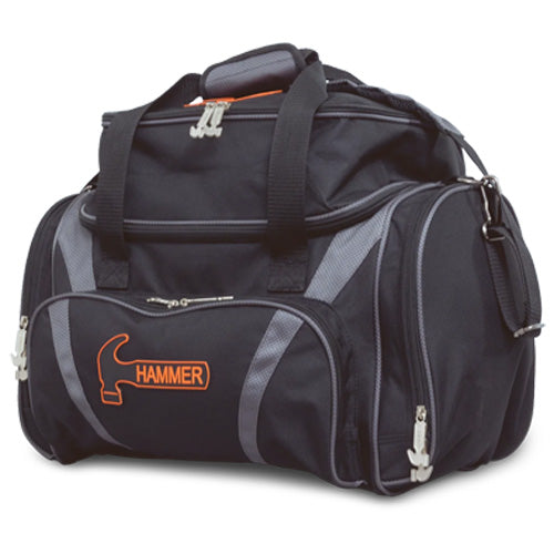 Hammer Premium Deluxe Double Tote - 2 Ball Tote Deluxe Bowling Bag (Black / Grey)