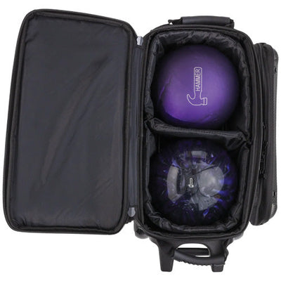 Hammer Carbon Shield Double Roller - 2 Ball Roller Bowling Bag (Ball Compartment)