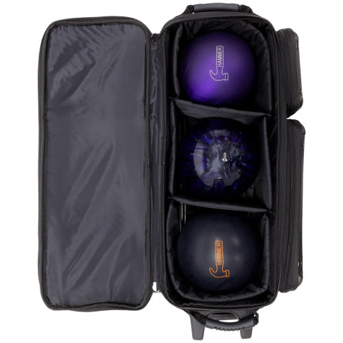 Hammer Carbon Shield Triple - 3 Ball Roller Bowling Bag (Blue)