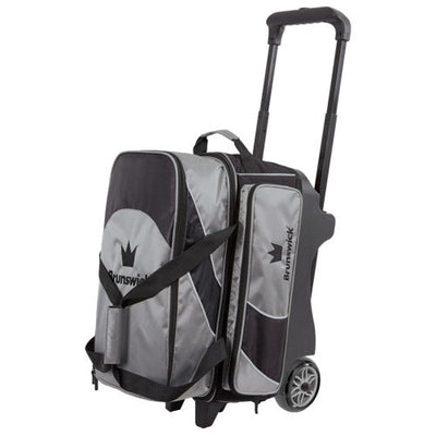Brunswick Edge Double Roller - 2 Ball Roller Bowling Bag (Silver)