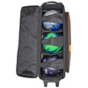 Brunswick Blitz Triple Roller - 3 Ball Roller Bowling Bag (Black / Orange - Ball Compartment)