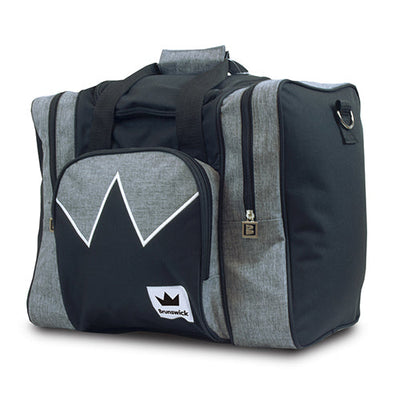 Brunswick Edge Single Tote - 1 Ball Tote Bowling Bag (Grey / Black)
