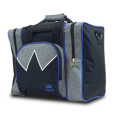 Brunswick Edge Single Tote - 1 Ball Tote Bowling Bag (Grey / Blue)