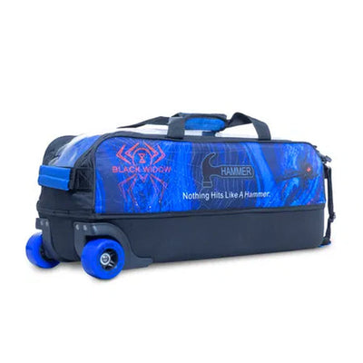Hammer Dye-Sub Triple Tote Black Widow Mania - 3 Ball Tote Roller Bowling Bag (back)