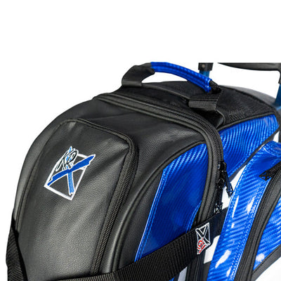 KR Strikeforce Cruiser Lux Double - 2 Ball Roller Bowling Bag (Blue - Fabric Detail)
