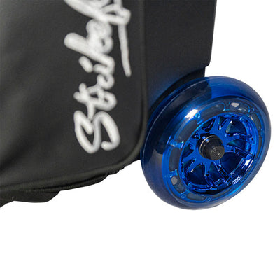 KR Strikeforce Cruiser Lux Double - 2 Ball Roller Bowling Bag (Blue - Wheel Detail)