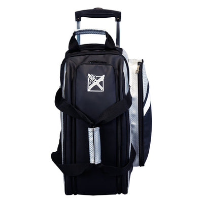 KR Strikeforce Cruiser Lux Double - 2 Ball Roller Bowling Bag (Silver - Top)
