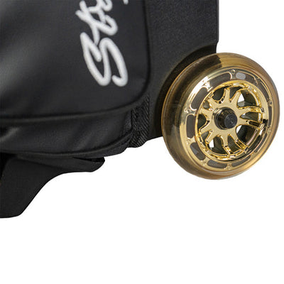 KR Strikeforce Cruiser Lux Double - 2 Ball Roller Bowling Bag (Gold - Wheel Detail)
