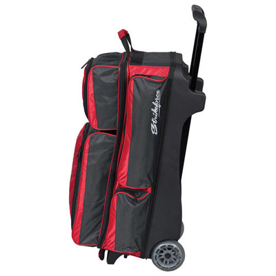 KR Strikeforce Konvoy Triple - 3 Ball Roller Bowling Bag (Smoke / Red - Side)