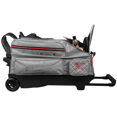 KR Strikeforce Diamond Triple - 3 Ball Roller Bowling Bag (Grey - Side)