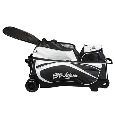 KR Strikeforce Drive Triple - 3 Ball Roller Bowling Bag (Black / White - Shoe Compartment)