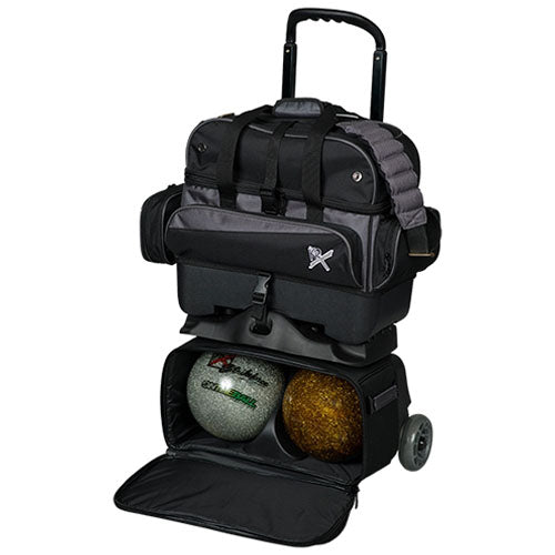 KR Strikeforce Konvoy - 4 Ball Roller Bowling Bag (Black / Carbon)