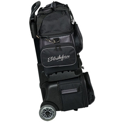 KR Strikeforce Konvoy - 4 Ball Roller Bowling Bag (Black / Carbon - Left Side)