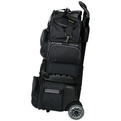 KR Strikeforce Konvoy - 4 Ball Roller Bowling Bag (Black / Carbon - Right Side)
