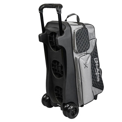 KR Strikeforce Royal Flush 4 x 4 - 4 Ball Roller Bowling Bag (Silver / Black - Back)