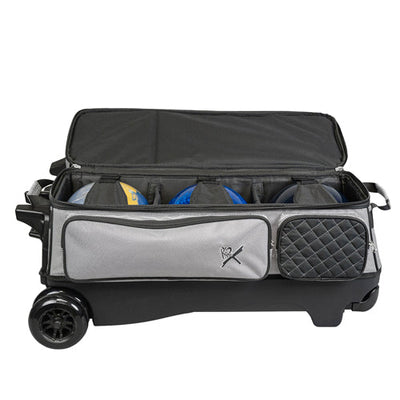 KR Strikeforce Royal Flush 4 x 4 - 4 Ball Roller Bowling Bag (Silver / Black - Ball Compartment)