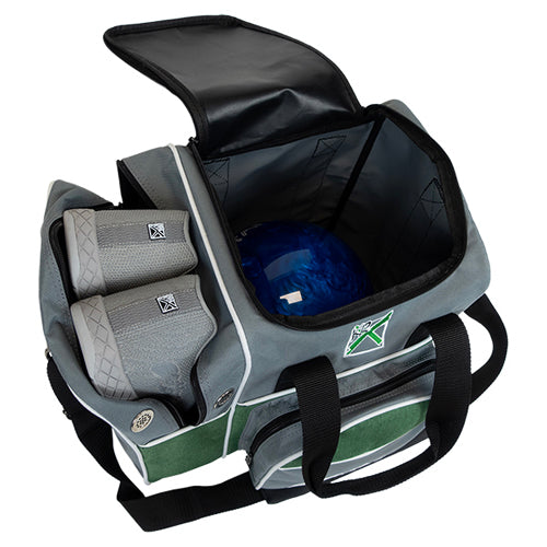 KR Strikeforce Flexx Single - 1 Ball Tote Bowling Bag (KR Kanvas - Grey / Green)