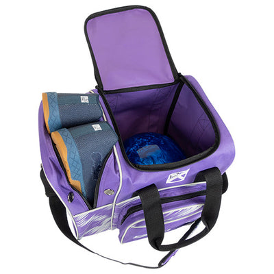 KR Strikeforce Flexx Single - 1 Ball Tote Bowling Bag (Purple / Silver Scratch - Open)