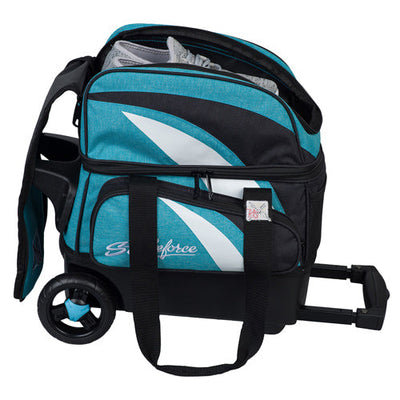 KR Strikeforce Cruiser Kanvas Single - 1 Ball Roller Bowling Bag (Teal Kanvas - Shoe Compartment)