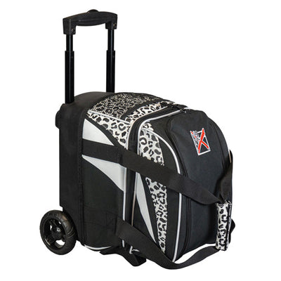 KR Strikeforce Cruiser Pattern Single - 1 Ball Roller Bowling Bag (White Leopard - Right)