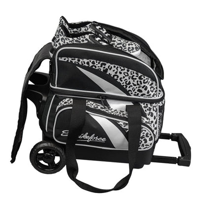 KR Strikeforce Cruiser Pattern Single - 1 Ball Roller Bowling Bag (White Leopard - Shoe Compartment)