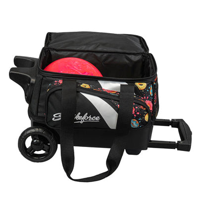 KR Strikeforce Cruiser Pattern Single - 1 Ball Roller Bowling Bag (Donuts - Ball Compartment)