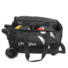 KR Strikeforce Cruiser Double - 2 Ball Roller Bowling Bag (Black / White - Ball Compartment)