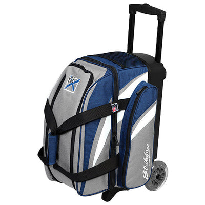 KR Strikeforce Cruiser Kanvas Double - 2 Ball Roller Bowling Bag (Grey / Navy Kanvas)