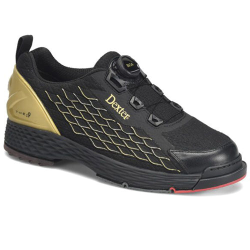 Dexter THE C9 Knit BOA - Men's Performance Bowling Shoes (Black / Gold)