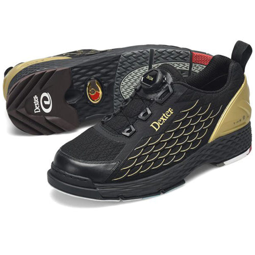 Dexter THE C9 Knit BOA - Men's Performance Bowling Shoes (Black / Gold)