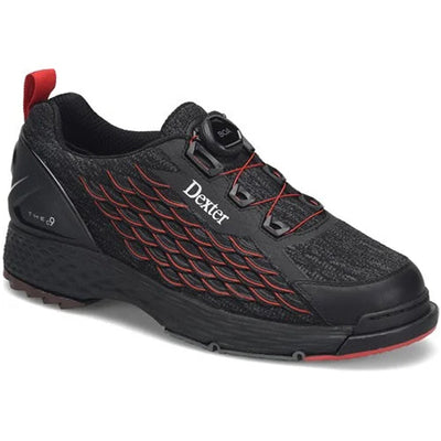 Dexter THE C9 Knit BOA - Men's Performance Bowling Shoes (Black / Red)