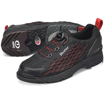 Dexter THE C9 Knit BOA - Men's Performance Bowling Shoes (Black / Red)