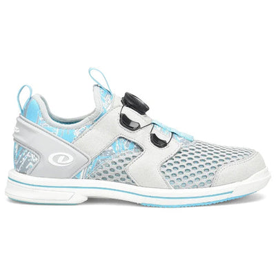 Dexter Pro BOA - Women's Advanced Bowling Shoes (Light Grey / Blue - Outer Side)