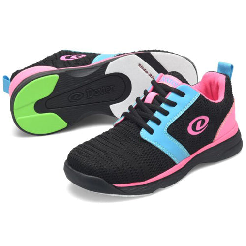 Dexter Raquel LX Glow - Women's Casual Bowling Shoes (Black / Blue / Pink)