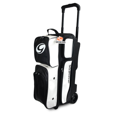 Genesis® Carbon™ 3 Ball Roller Bowling Bag (White / Black)