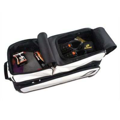 Genesis® Carbon™ 3 Ball Roller Bowling Bag (White / Black - shoe compartment)