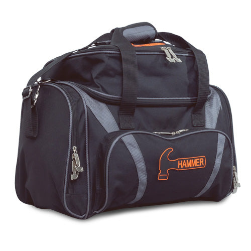 Hammer Premium Deluxe Double Tote - 2 Ball Tote Deluxe Bowling Bag (Black / Grey)