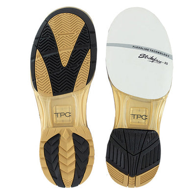 KR Strikeforce TPC Alpha - Unisex Performance Bowling Shoes (Black / Gold - Soles)